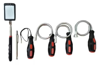 Flexibele en telescopische magnetische houder en inspectiespiegelset 6-delige