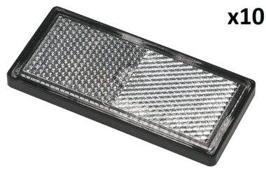 Reflector wit 85x39mm zelfklevend met grondplaat x10 stuks