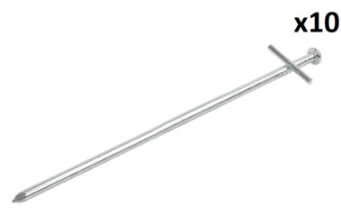 Rotspen 23cm metaal met aangelaste dwarspen x10 stuks