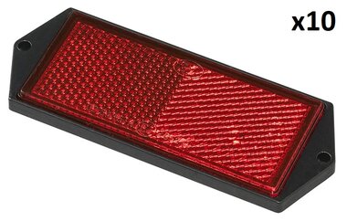 Reflector rood 104x40mm schroefbevestiging x10 stuks