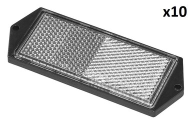 Reflector wit 104x40mm schroefbevestiging x10 stuks