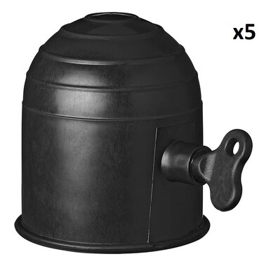 Trekhaakdop zwart met slot x5 stuks