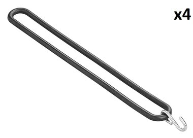 Spanrubber 300mm met S-haak x4 stuks