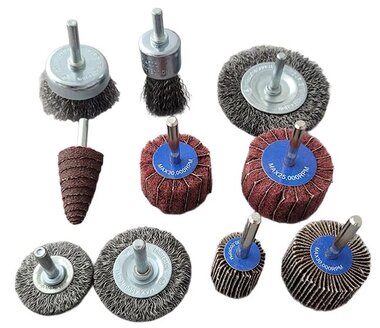 Set borstel- en slijpschijven / 10 stuks