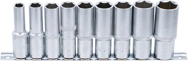 Bgs Technic Dopsleutelset zeskant, diep 12,5 mm (1/2) 10 - 24 mm 9-delig