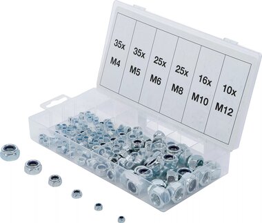 Bgs Technic Assortiment zeskantmoeren zelfborgend 146-delig