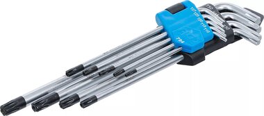 Bgs Technic Stiftsleutelset  extra lang T-profiel (voor Torx) met boring T10 - T50 9-dlg