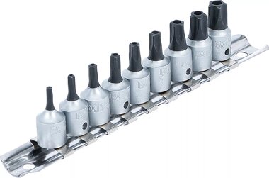 Dopsleutelbitset 6,3 (1/4) TS-profiel (voor Torx-plus) met boring 9-dlg