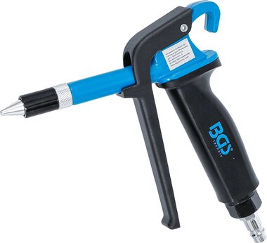 Perslucht blaaspistool met geluiddempend mondstuk