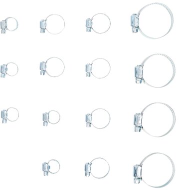 Slangklem assortiment diameter 10 - 45 mm 15-dlg