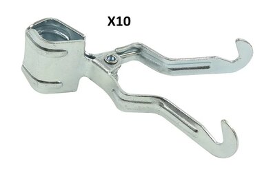 Klemkleerhaak voor tentstok x10 stuks