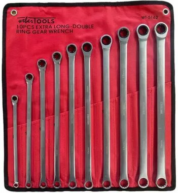 Ring- Ratelsleutel set Extra Lang 8–19mm 10-delige