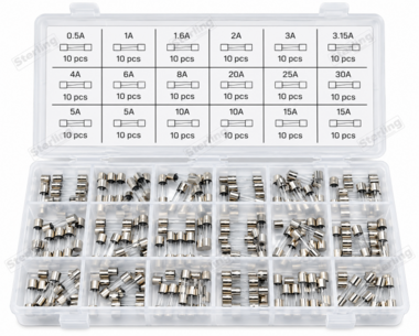 Sterling Assortiment Glaszekeringen 0,5A- 15A 180 stuks