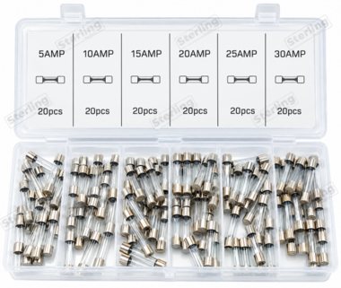 Sterling Assortiment Snelsluitingen Glaszekering 5 Amp- 30 Amp 120 Stuks