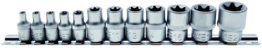 Bgs Technic Dopsleutelset E-profiel 6,3 mm (1/4)/10 mm (3/8) E4 - E20 12-delig