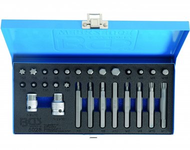 Bgs Technic Bit set 28 delig 6 kant (inbus), XZN en Torx incl. adapters