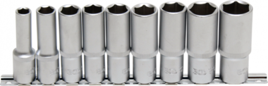 Bgs Technic Dopsleutelset zeskant, diep 12,5 mm (1/2) 10 - 24 mm 9-delig