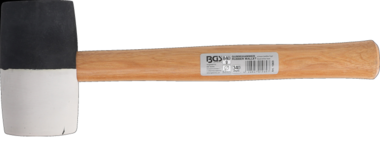 Bgs Technic Rubber Mallet Hickory Handle zwart/wit Head 840 g