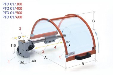 Beschermkap klauwplaat stalen frame PTO 01/500, 4,40kg