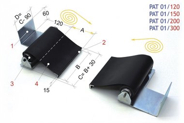 Rolgordijn voor spindels draaibank 3000mm, -5kg