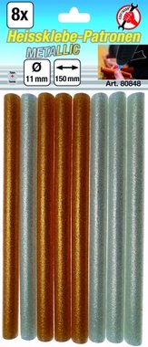 8-delige Metallic Glue Sticks goud / zilver, 11 mm