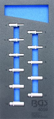 Bgs Technic 1/3 Gereedschap module 11-delig 1/4 6-kant. dopsleutel, diep, 4-13 mm