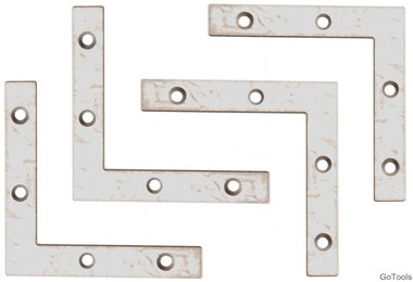 4-delige bracket steel kit, 75x75x12 mm
