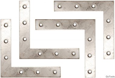 4-delige bracket steel kit, 100x100x15 mm