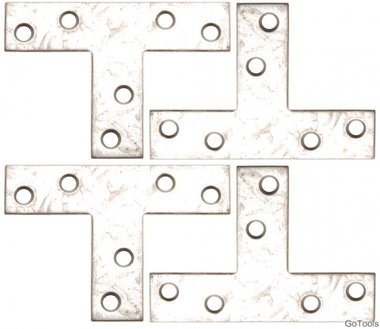 4-delige bracket steel kit, 70x50x16 mm