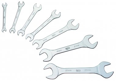 Bgs Technic 7-delige Double Open End Spanner Set, extra vlak, 6-23 mm