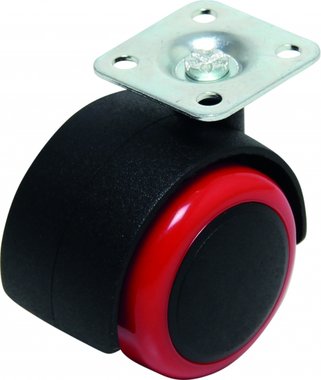Bgs Technic Double Caster Wheel, rood / zwart, 50 mm