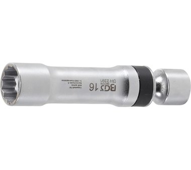 Bgs Technic Universele knie bougie dop, 16 mm, 12-pt, met houderveer