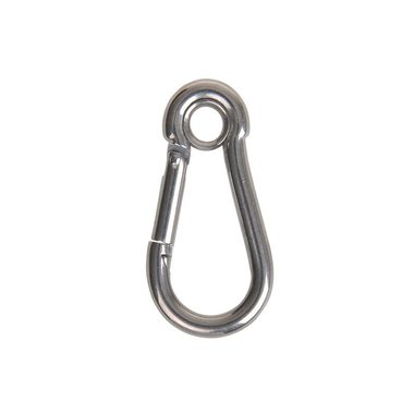 Karabijnhaak 70x7mm, met gesloten oog, A4 RVS AISI 316, 750 daN