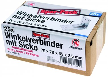 Angle Joint, Value Pack (25 stuks), 70x70x55x2,5 mm, gegalvaniseerd