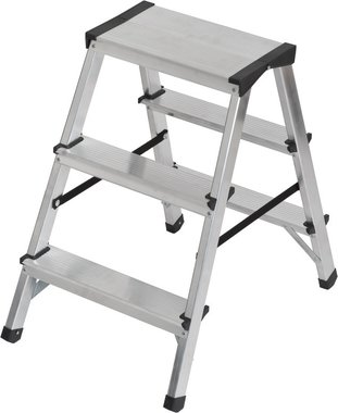 Dubbele trapladder aluminium 2x3 sporten Hoogte bok ladder 0,61m